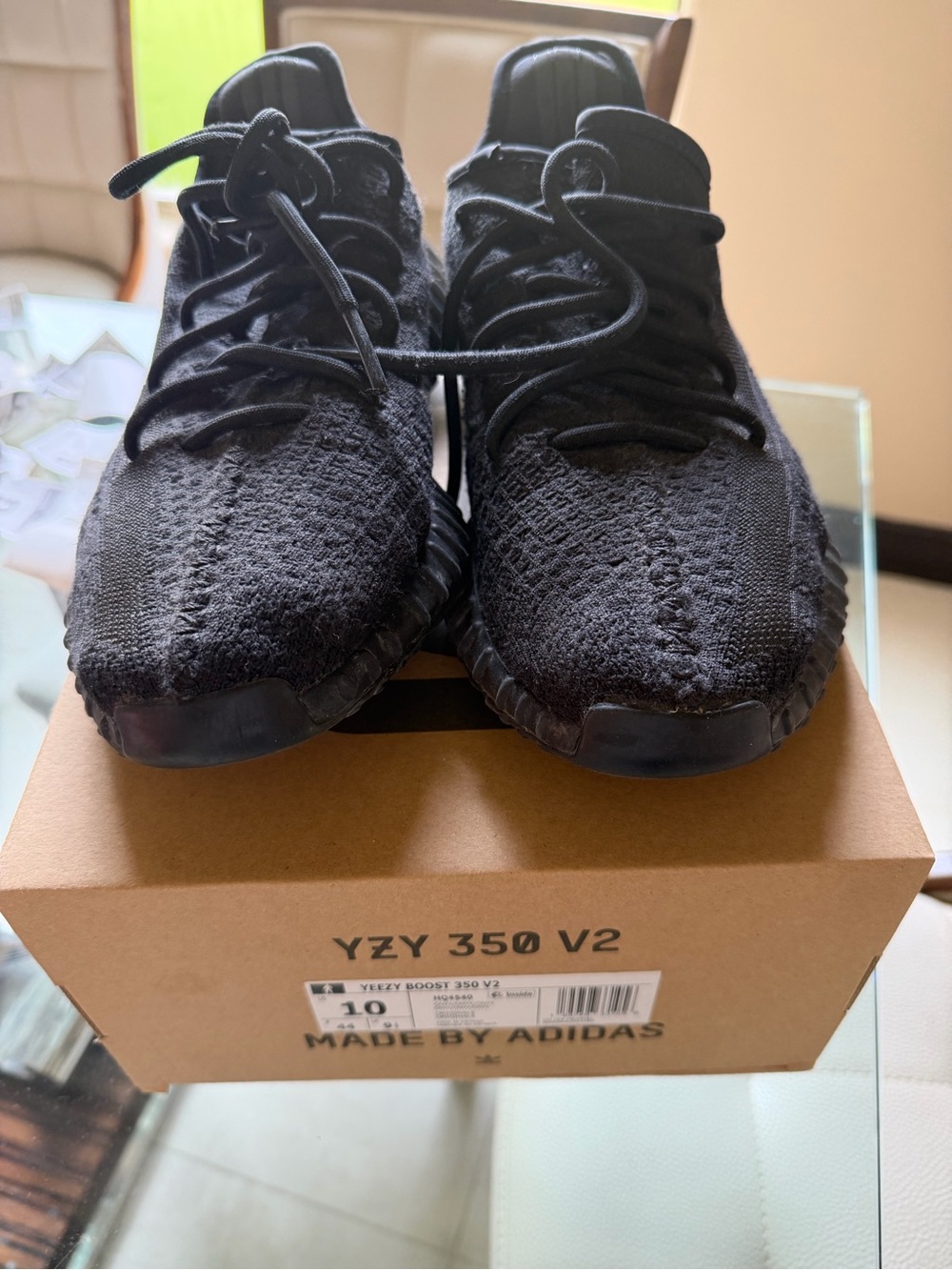 Yeezy Boost 350 v2 mens size 10 onyx. With original box and Adidas receipt